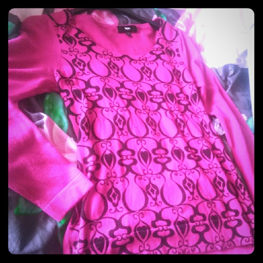 Beautiful hot pink damask sweater
